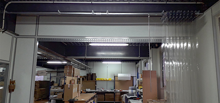 rideau à lanières usine passage